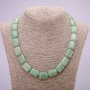 Natural nephrite necklace with rectangular beads, 13×18 mm, length 48 cm