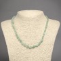 Faceted natural nephrite necklace, 8×6 mm beads, 45 cm long