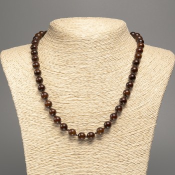 Natural Garnet Necklace with Smooth Beads, 6 mm Diameter (±), 50 cm Length+