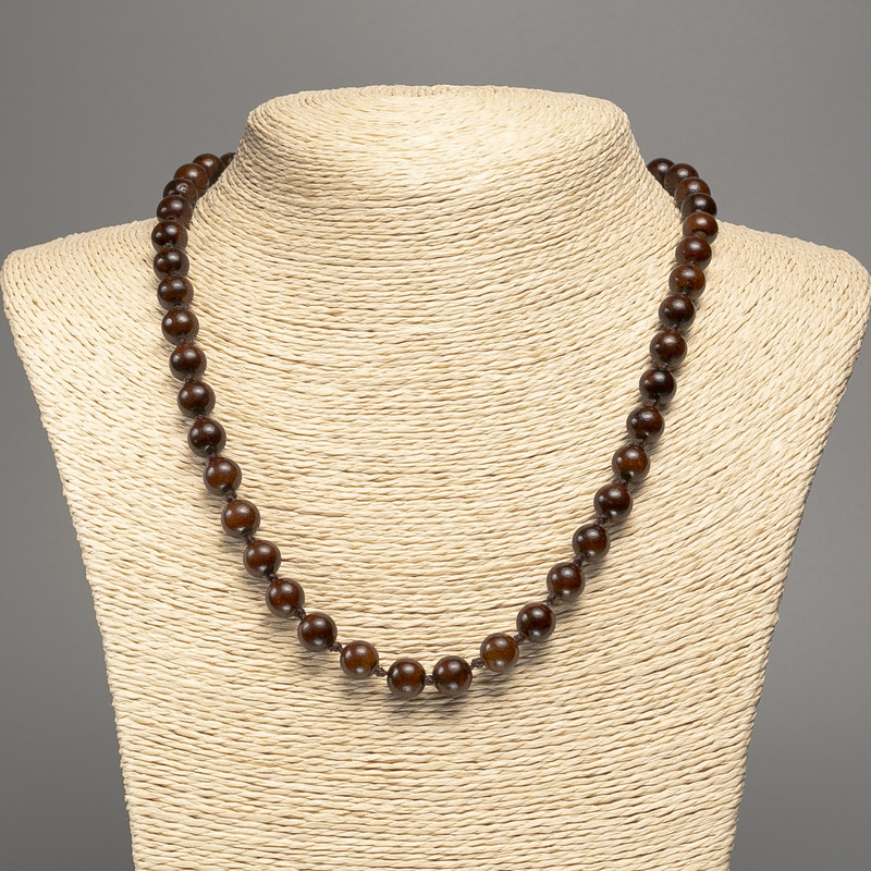 Natural Garnet Necklace with Smooth Beads, 6 mm Diameter (±), 50 cm Length+