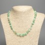 Chrysoprase natural stone necklace, tumbled, 9-11 mm beads, length 50 cm+