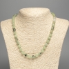 Prenite Natural Stone Necklace with Smooth Beads, 8 mm Diameter, 50 cm Length