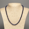 Lazurite necklace with natural stone, smooth bead, 6mm diameter, 50cm length +