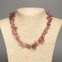 Necklace with natural Strawberry Quartz chip 'Needle', diameter 15x4 mm, length 48 cm +
