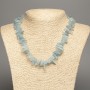 Necklace with natural aquamarine chips 'Needle', diameter 16x6mm, length 48cm +