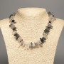 Natural Stone Necklace - Hair Rutile Quartz Chip 'Needle', 15x5 mm, length 48 cm+
