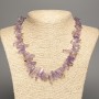 Natural amethyst chip 'Needle' necklace, diameter 18x5mm, length 48cm +