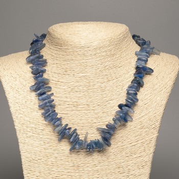 Kyanite chip 'Needle' necklace — natural stone, diameter 15x4 mm, length 48 cm +