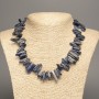 Necklace with natural sodalite granules 'Needle', diameter 20x6mm, length 48cm +