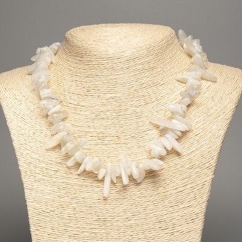 Necklace of natural Adularia chip 'Needle', diameter 18x5 mm, length 48 cm +