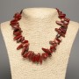 Red Jasper chip 'Needle' necklace, diameter 20x8 mm, length 47 cm +