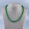 Necklace of natural chrysoprase — diamond-shaped beads, 8x8 mm, ± with 2.5 mm seed beads, length 48 cm +