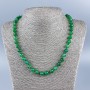 Chrysoprase natural gemstone necklace with a faceted bead, 8 mm diameter, length 50 cm +