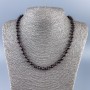 Garnet natural stone necklace, smooth beads, diameter 6.5 mm, length 48 cm ±