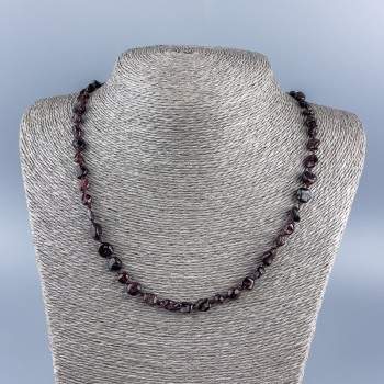 Tumbled Garnet Gemstone Necklace, 8x7 mm beads ±, length 48 cm