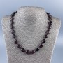 Natural garnet gemstone necklace, faceted, 15x11x7 mm ±, length 48 cm