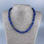 Natural stone lapis lazuli rondelle necklace, diameter 8x6 mm +/-, length 48 cm