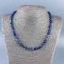 Faceted natural lapis lazuli necklace, bead diameter 8×7 mm, length 48 cm (±)