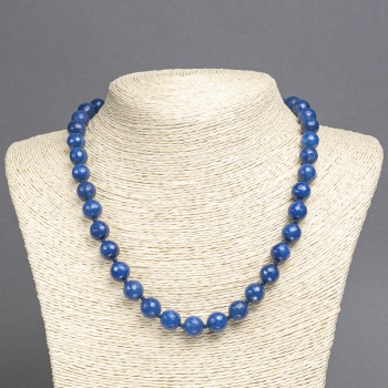 Apatite Necklace (named after) Faceted Round Bead, 10mm Diameter, 45cm Length