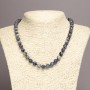 Natural sodalite necklace with smooth beads, 8 mm diameter, 45 cm length