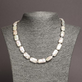 Necklace of natural Baroque pearls, diameter 18×10 mm, length 48 cm ±