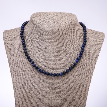 Lapis Lazuli Necklace with Smooth Rondelle Beads, 7x4 mm, 45 cm