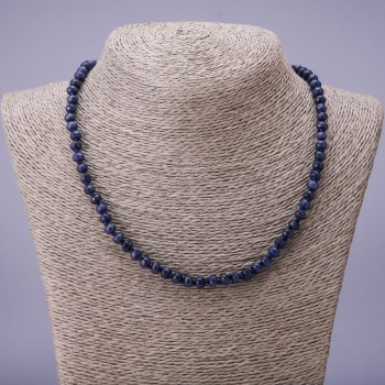 Natural stone necklace in 'Lapis Lazuli', faceted rondelles, 6x4 mm, length 50 cm