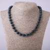 Natural stone necklace, synthetic 'Apatite' faceted bead, 10 mm diameter, 45 cm length
