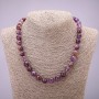 Amethyst Beads Necklace, Faceted Balls, 10 mm Diameter (±), 48 cm Length