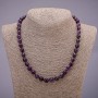 Faceted amethyst bead necklace, bead diameter 8 mm (±), length 48 cm