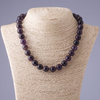 Amethyst Beads Smooth Ball 12mm, Length 47cm