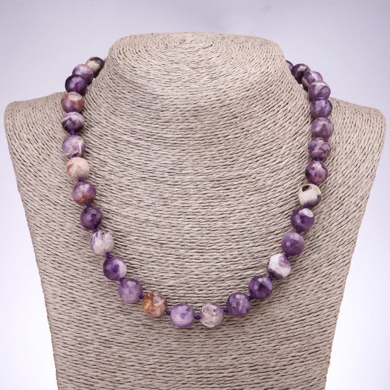 Amethyst Faceted Bead Necklace, 12mm Diameter, 46cm Length