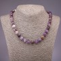 Amethyst Bead Necklace, Smooth Beads, 10mm Diameter, 45cm Length