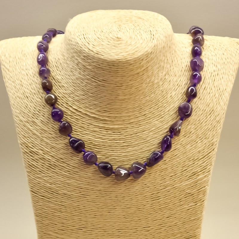 Faceted Amethyst Beads, 8x12 mm diameter, 45 cm length