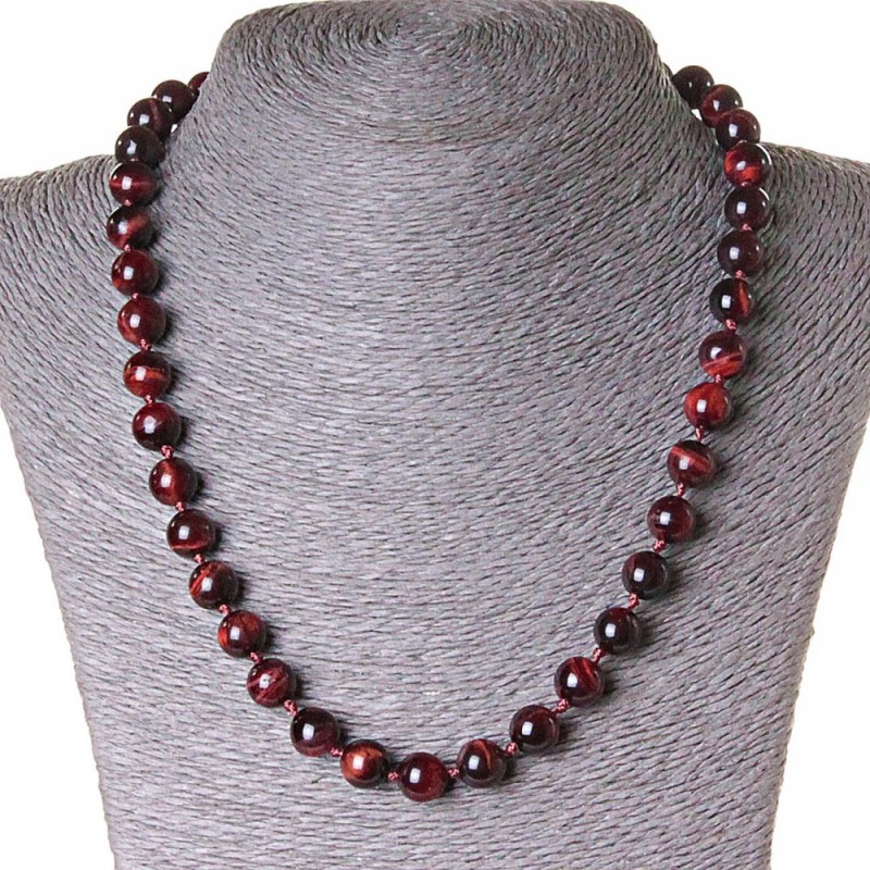 Bull's Eye Necklace (Buffalo Eye), 10 mm beads, 45 cm length