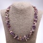 Amethyst chip necklace made of natural stone, 15x7 mm diameter, 50± cm length