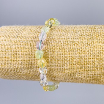 Bracelet 'Assortment' with natural faceted stones, diameter 9×6 mm ±, length 18 cm (stretch)