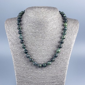 Ocean Jasper Necklace with natural stone beads, smooth round beads, diameter 10.5 mm, length 50 cm