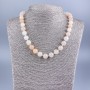 Celestite necklace (imitation acrylic) smooth beads, 10 mm diameter, length 50 cm ±