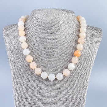 Celestite Necklace (imitation acrylic) smooth beads, diameter 12mm ±, length 50cm ±