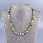 Natural Stone Necklace Green Opal, Smooth Bead, 8.5 mm Diameter, 50 cm Length +