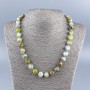 Necklace with natural green opal, smooth beads, 10mm diameter, 50cm length +
