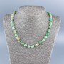 Natural chrysoprase gemstone necklace, faceted beads, bead size 9x11 mm, length 50 cm +
