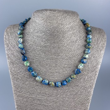 Chrysocolla & Sodalite Necklace, Faceted 8x10mm, length 48 cm +