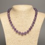 Amethyst natural gemstone necklace with a smooth bead, diameter 10.5 mm, length 48 cm