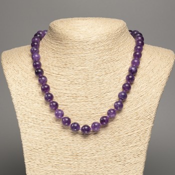 Sugilite Necklace with Smooth Beads, 10 mm diameter, 48 cm length