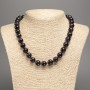 Natural Amethyst Necklace with Smooth Beads, 12 mm Diameter, 48 cm Length