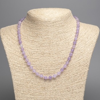 Amethyst Necklace (imitation toned quartz) smooth beads, diameter 6.5 mm, length 50 cm