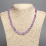 Amethyst Necklace (named after tinted quartz) smooth beads, 8 mm diameter, 50 cm length