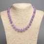 Amethyst Necklace (Imitation: Tinted Quartz) Smooth beads, 10 mm diameter, 48 cm length